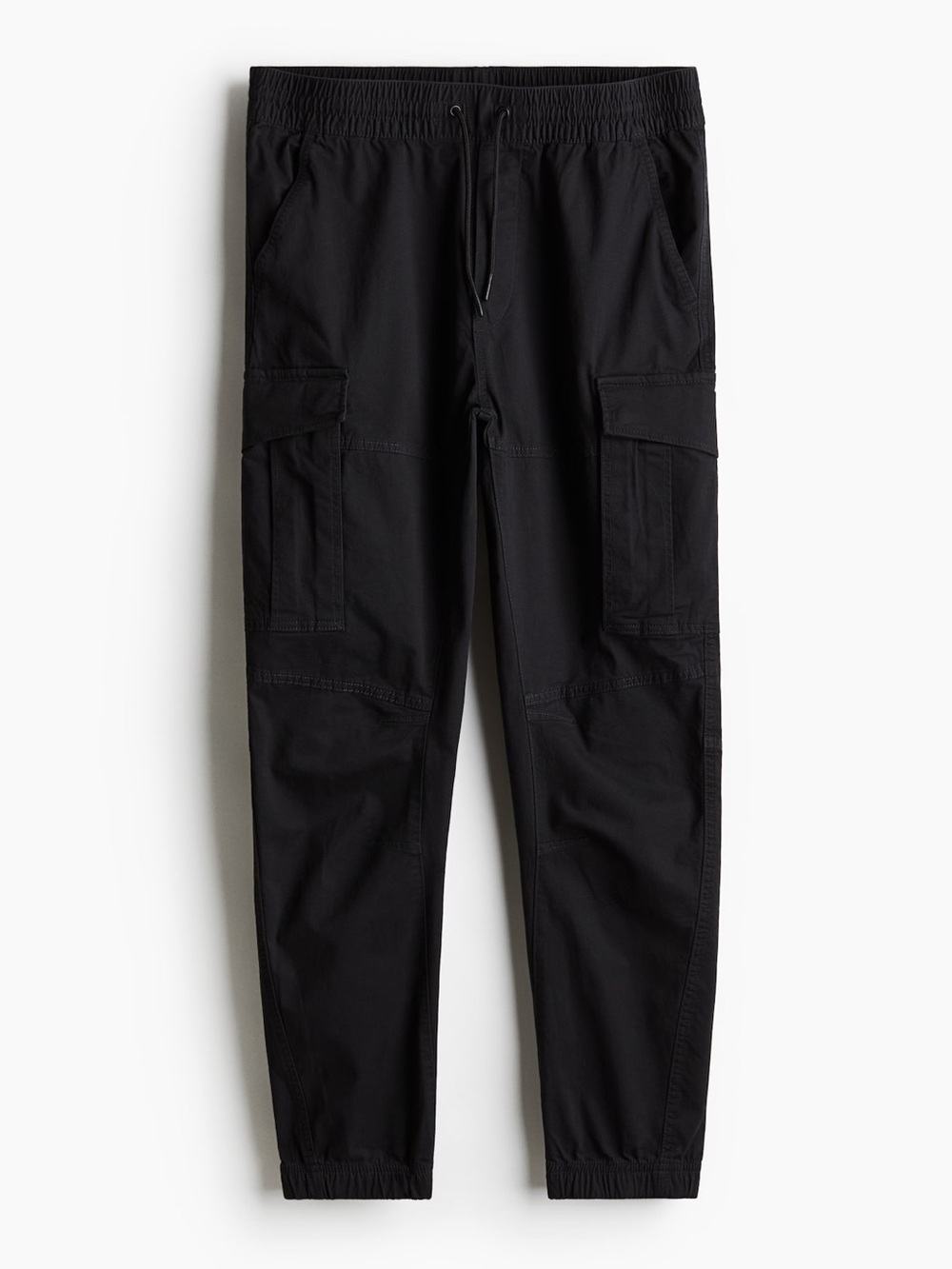 H&M Black Cargo Pants with Elastic Waist